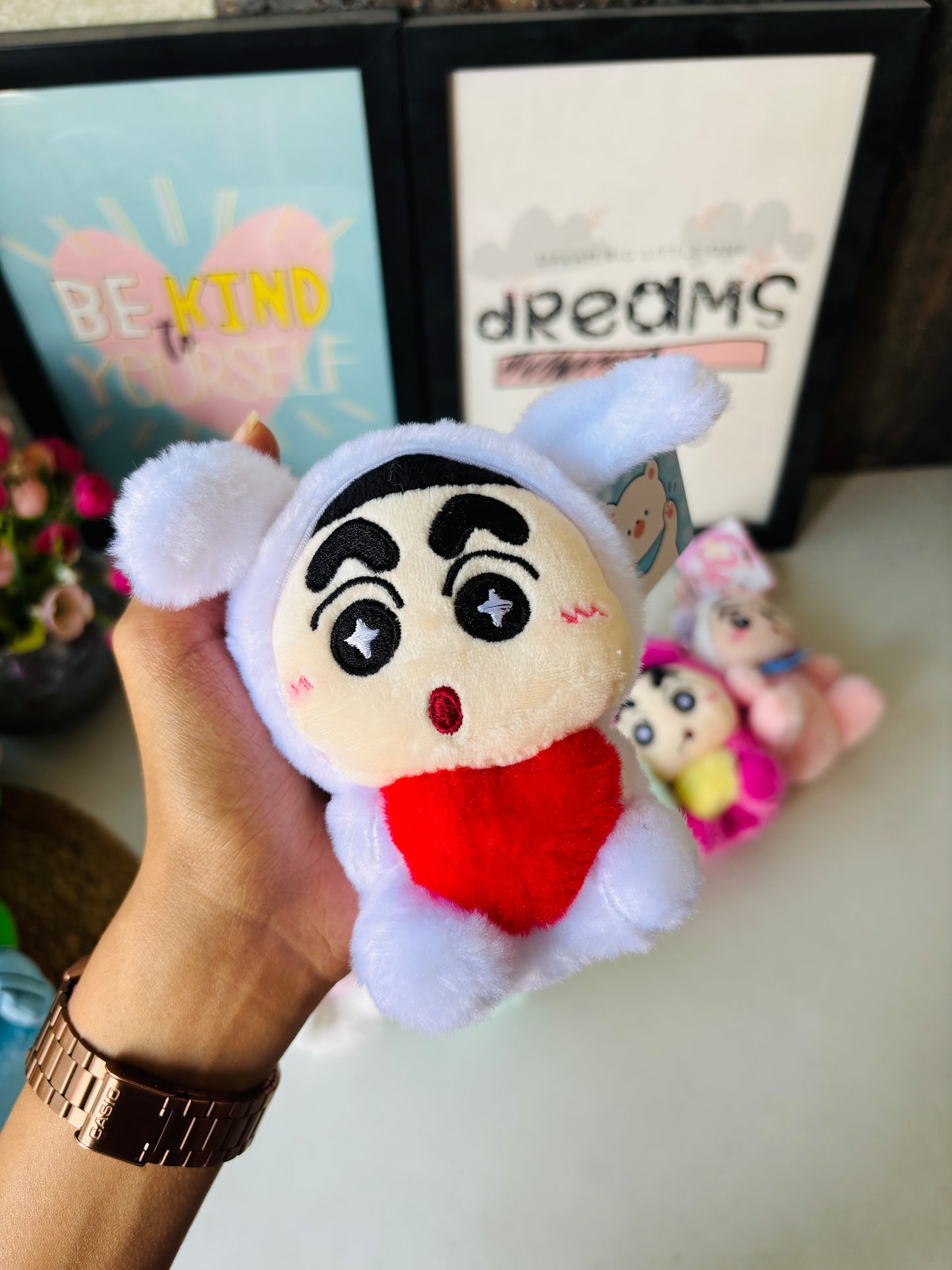Shinchan Furry Plushie Keychains