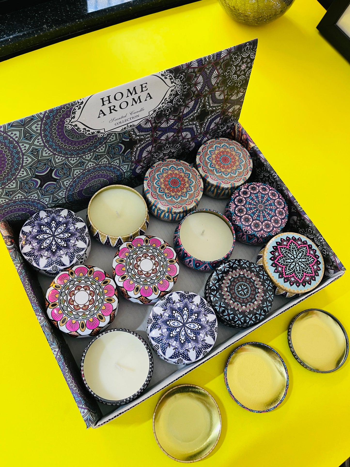 Mandala Tin Candles 🪔