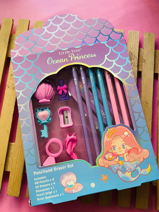 Mermaid Pencil and Eraser Sets