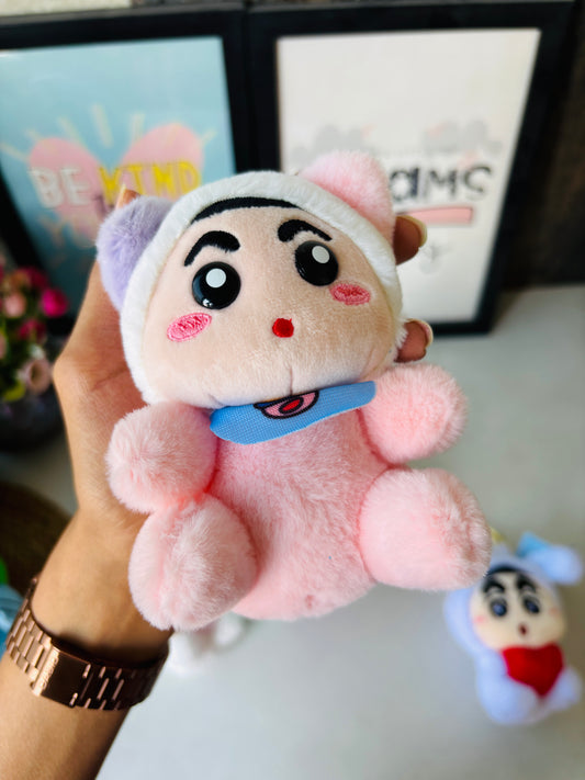 Shinchan Furry Plushie Keychains