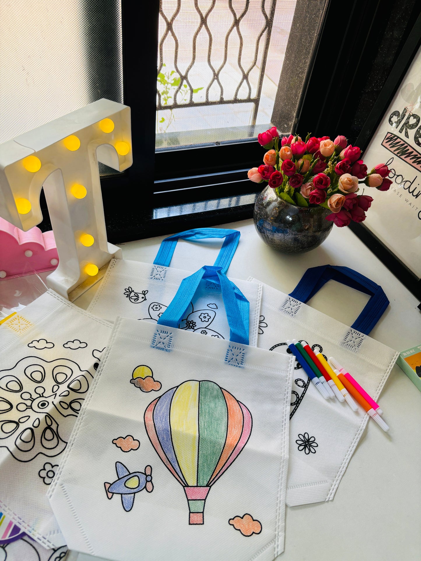 DIY Colouring Bags