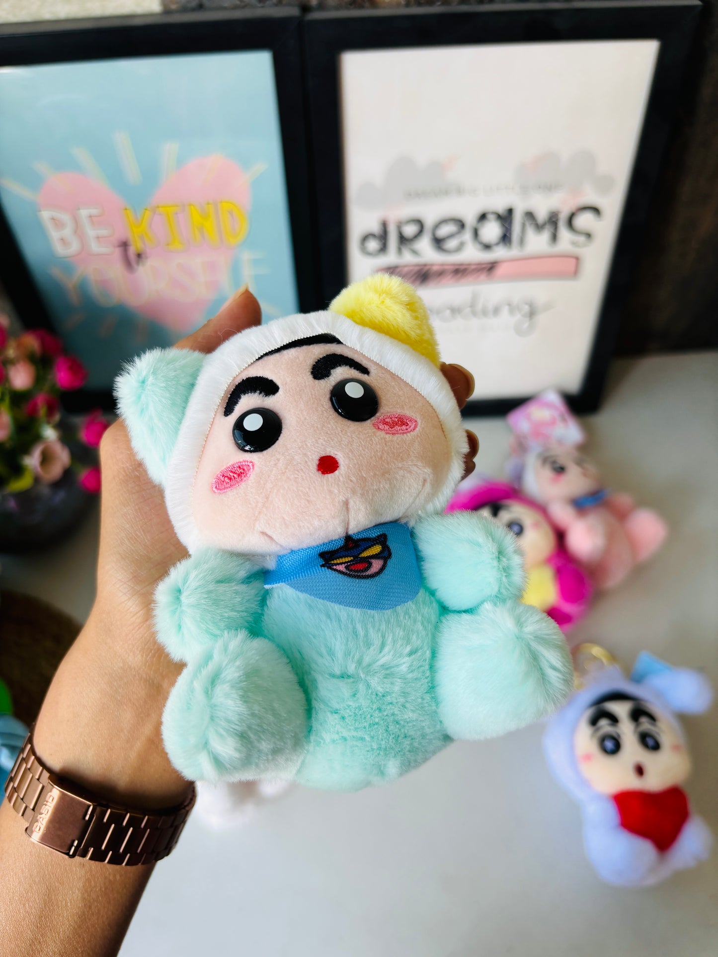 Shinchan Furry Plushie Keychains