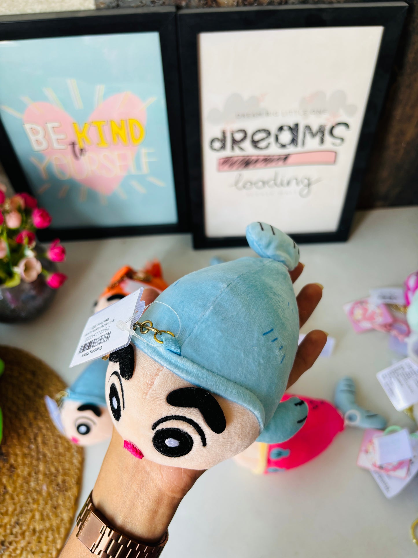 Shinchan Fish Plushie keychains
