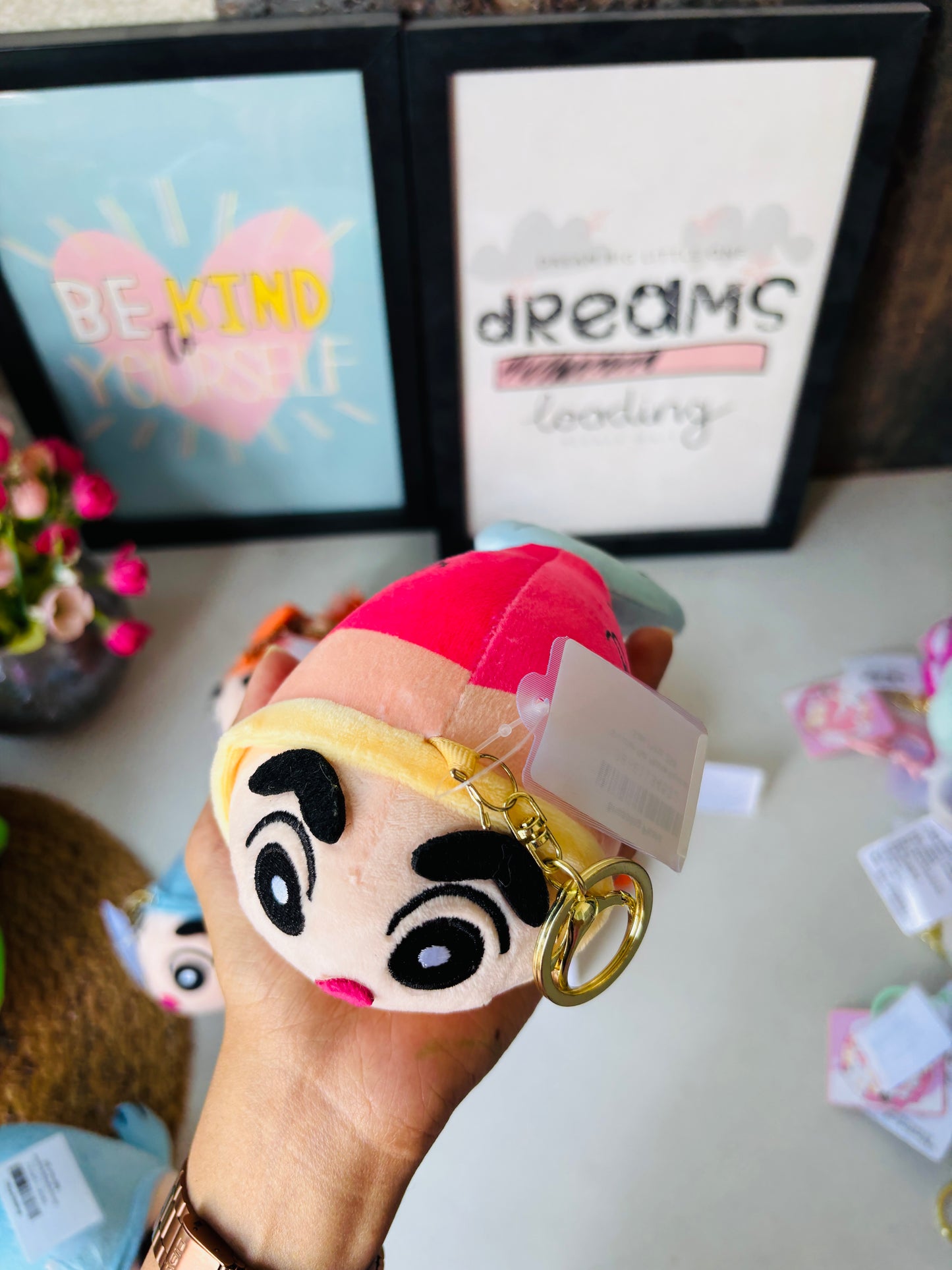 Shinchan Fish Plushie keychains
