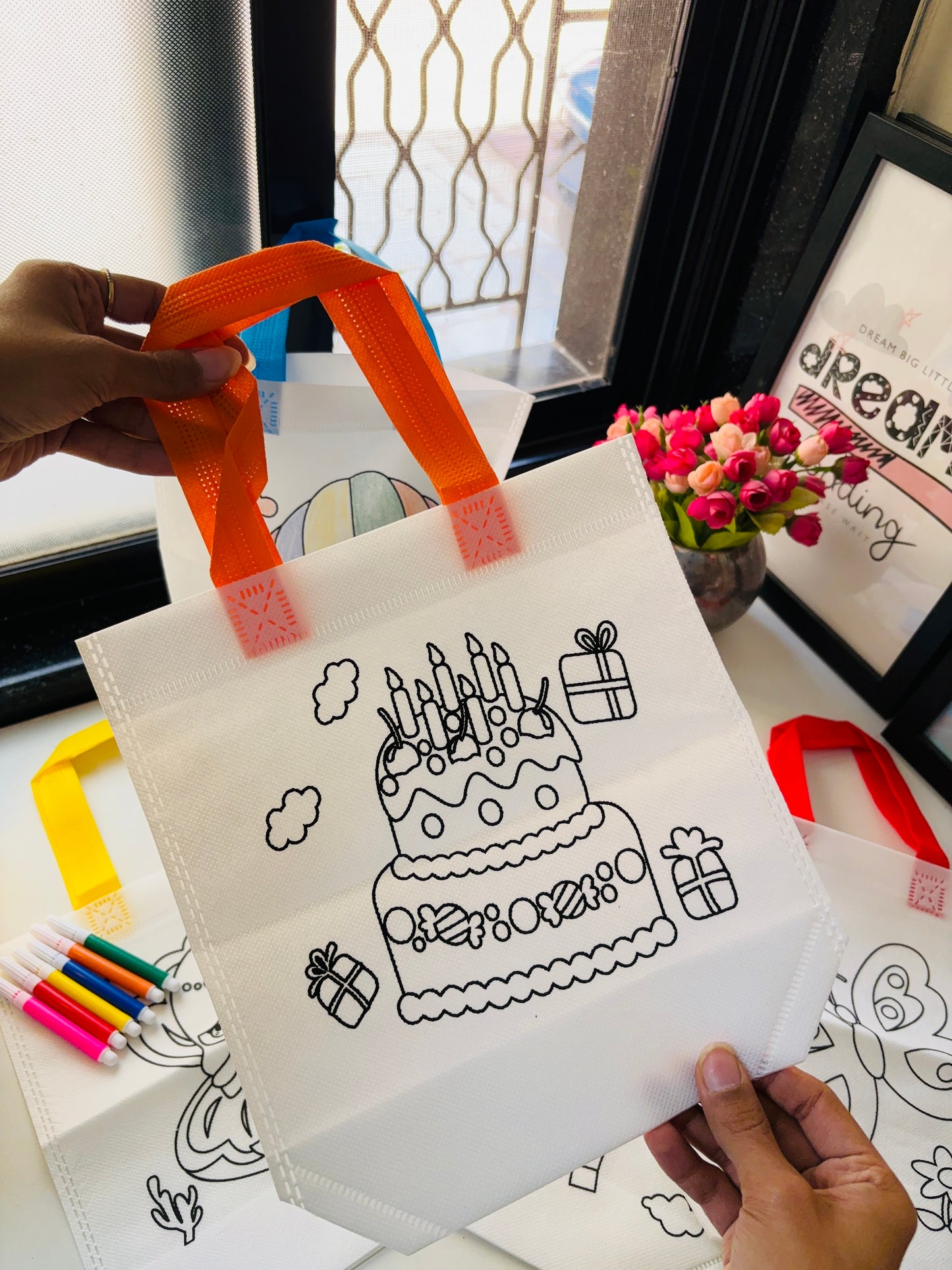 DIY Colouring Bags