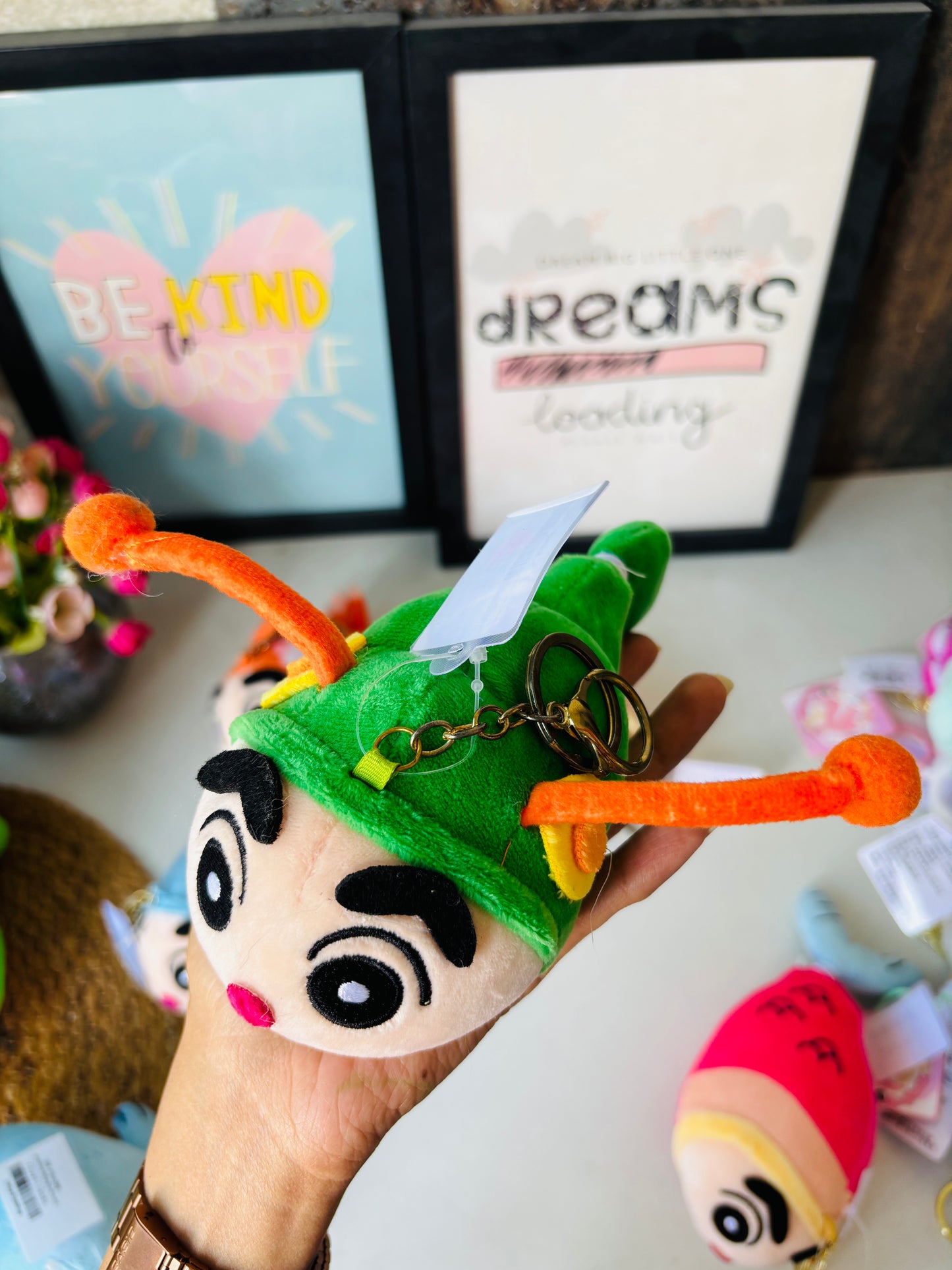 Shinchan Fish Plushie keychains