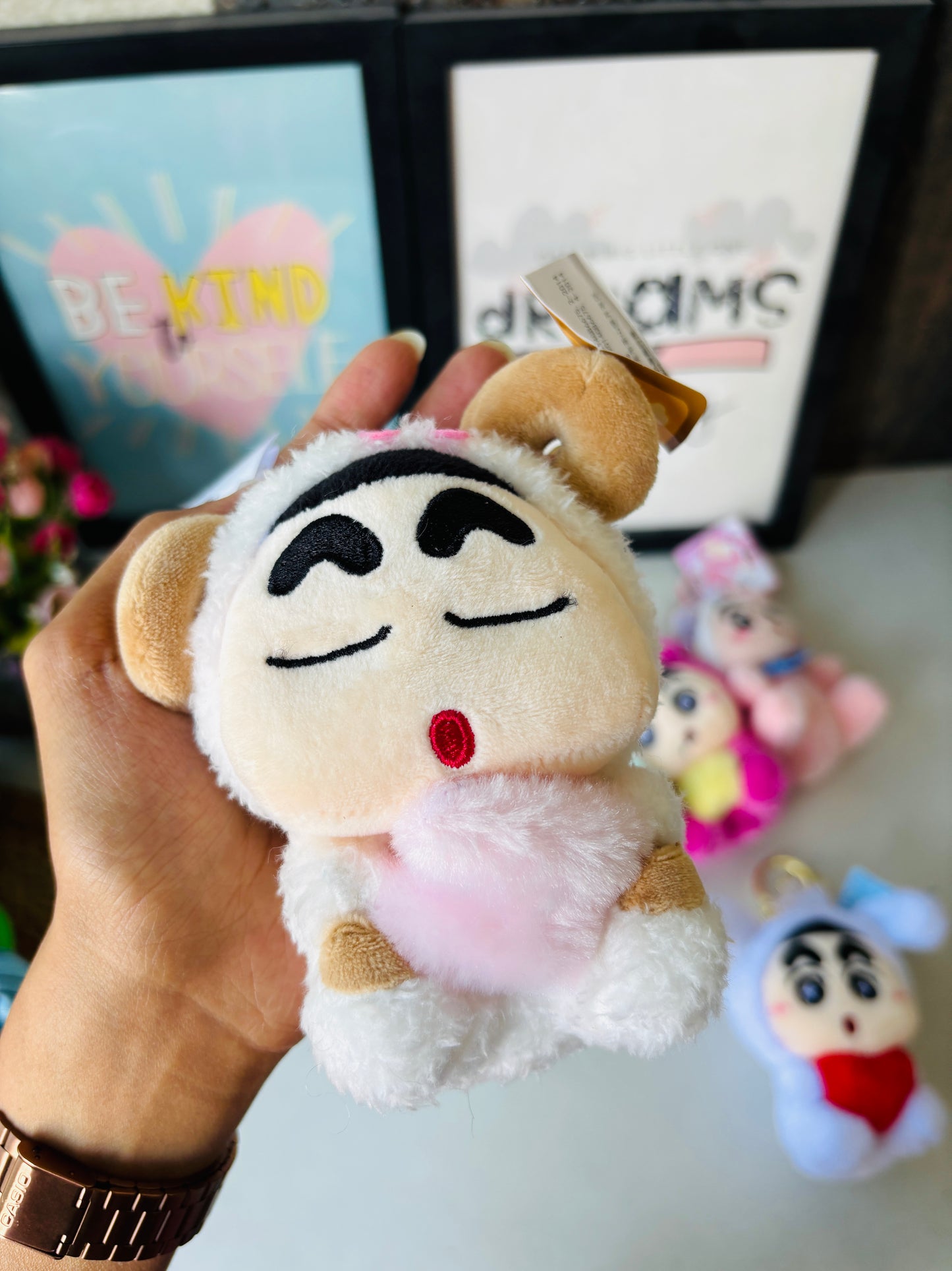 Shinchan Furry Plushie Keychains