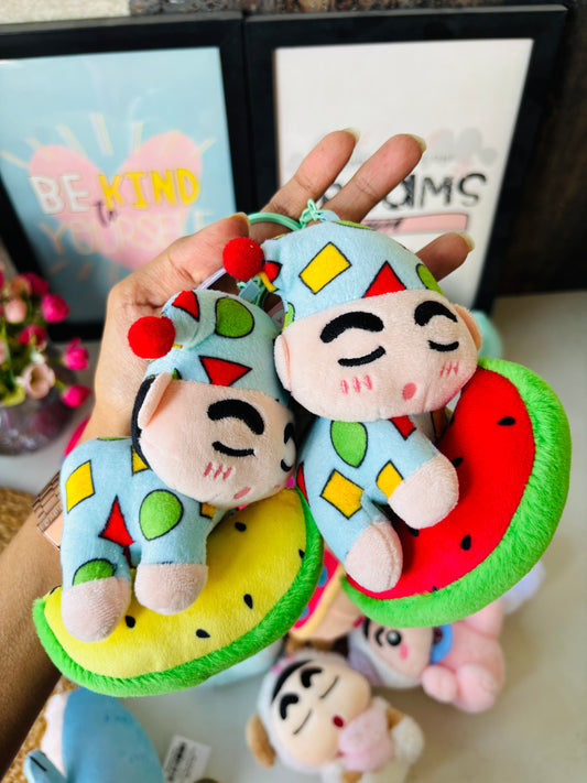 Shinchan Fruit Plushie Keychains